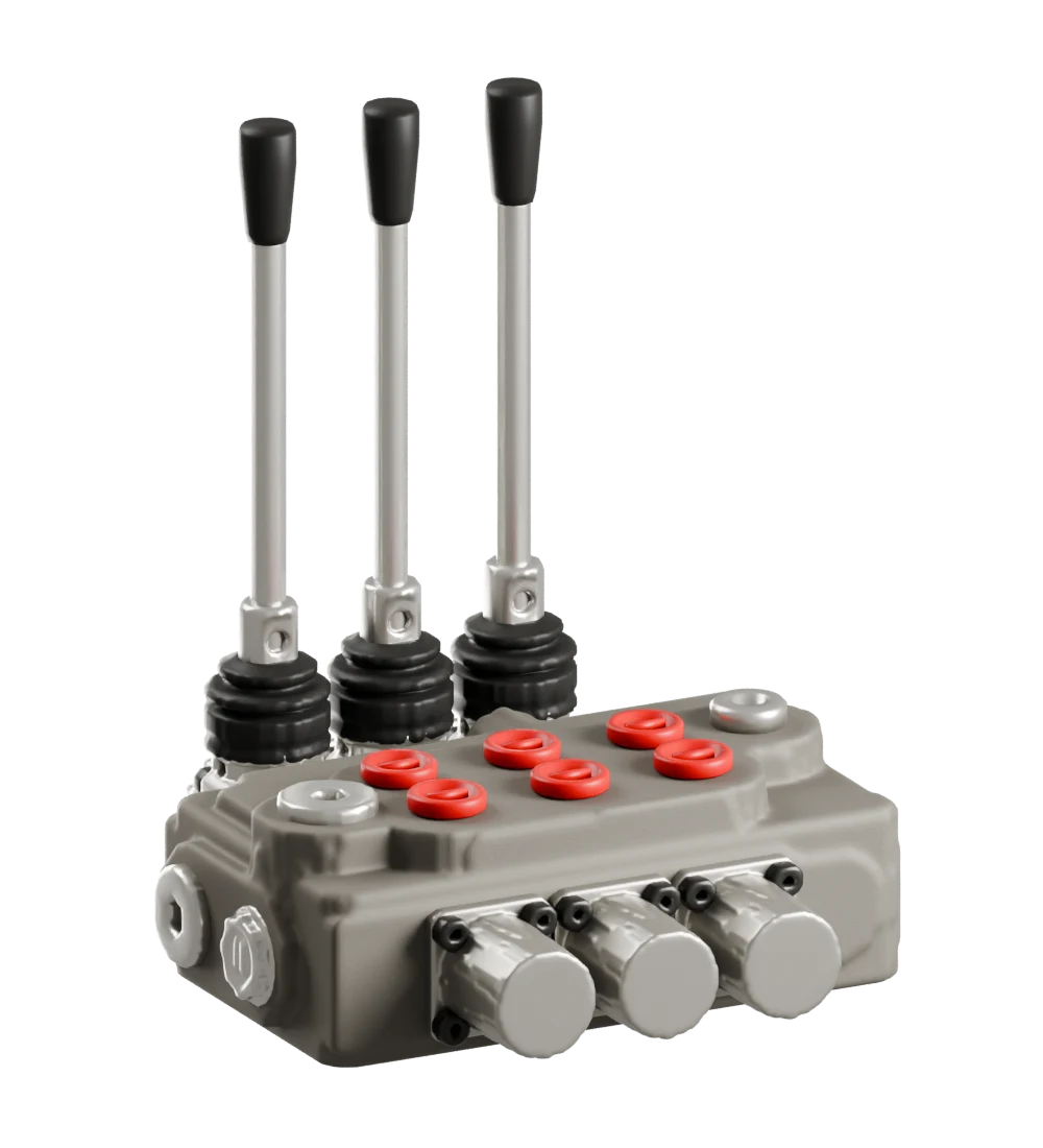 KM80 hydraulic valve, 3 spools