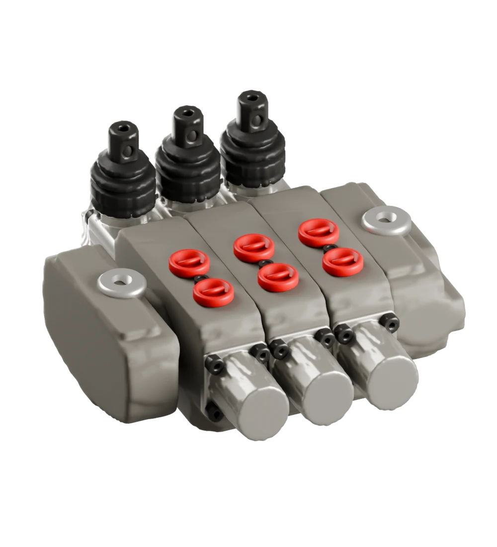 Sectional series three-spool directional valve